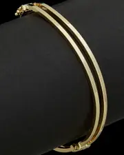 14K Italian Gold Wave Hinged Bangle