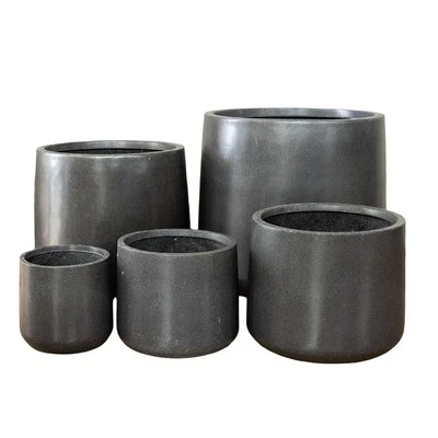 SA NEW Modstone Cylinder Pot 48x40cm Granite Extra Large 48x40cm Granite