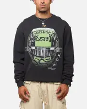 [MITCHELL & NESS] Mitchell & Ness X Mclaren Lando Norris Helmet Crewneck Faded Black - Size XL XL Faded Black