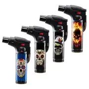 1PK Skull Blow Torch Jet Gas Lighter Refillable Design Home Master Assorted