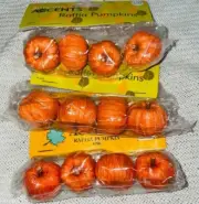 MINI Fall Orange Pumpkins 1" Decor Vase Filler Crafts Qty 3 pks vintage