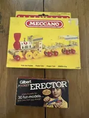 Gilbert Pocket Erector 33100 & Meccano Train 086205 Sealed Bags Never Used!!