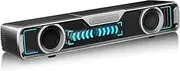 Computer Speakers for Desktop PC/Laptop/Monitor，Compact Wired USB Powered Bluetooth Desk Soundbar with Microphone for Home Office Gaming, 10W Speaker/RGB Lights/Crystal Stereo/Enhanced Bass