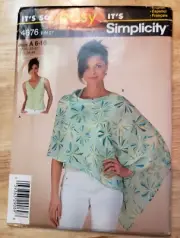 Simplicity Easy Sewing Pattern 4676 Woman's Sleeveless Top & Poncho 6 - 16