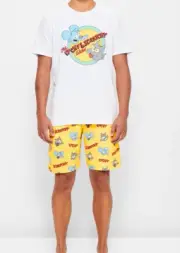 MENS size L THE SIMPSONS Itchy & Scratchy Summer pyjamas pjs Large NEW 4576