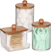 Qtips Holder Dispenser, 10/7 Oz Cotton Ball/Swabs Storage Containers, Apothecary