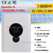 1-8KW Pure Sine Wave Solar Inverter w/ MPPT Controller 12V 24V 48V to 110V/220V