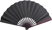 10 Inch Folding Fan,Handheld Folding Fan Chinese Fan Oriental Cloth Hand Fans,Wedding Decoration Dance Gift Craft Paper Fan DIY Decoration Dance Gift (Black)