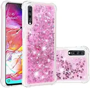 [KBIKO-zxl] Compatible with Samsung Galaxy A70 Case, Glitter Sequin Clear Back Cover with Soft TPU Bumper Phone Case Slim Flexible Sequin Back Case for Samsung Galaxy A70 / A70S.Pink YBL
