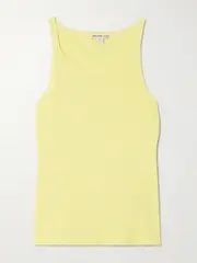 [James Perse] James Perse - Ribbed Supima Cotton-blend Tank - Yellow - 3 3 Yellow