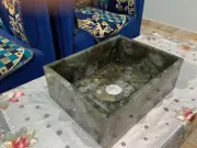 Labradorite Agate Stone Wash basin Sink Natural Agate Stone Handmade Basin Decor