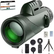 Stscope360 Monocular Stethoscope 360 Monocular Military Grade,STS Scope 360 Upgraded Handheld Telescope Magnification with Phone Adapter & Tripod for Bird Watching Survey(Green,40 * 60)