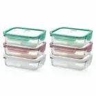 Glasslock Glass Rectangular Storage Container 6pc Set w/ Lid 710ml