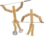 BCOATH 2 Sets Bamboo Pk Puppet Kit Educational Indoor Game for Crafts for Boys Ages Enhances Hand Eye Coordination Family Interaction for Fun Competitions