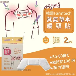 【快速出貨🚚】韓國Farmtech蒸氣草本暖頸貼2入