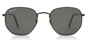 Ray-Ban RB3548N Hexagonal Metal Flat Lenses Polarized 002/58 Men's Sunglasses Black Size 51