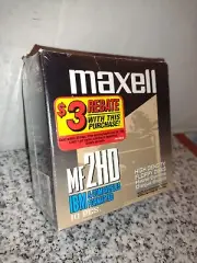 Maxell MF 2HD - 10 High Density Floppy Disks. Includes One Box 10 Disks. NEW.