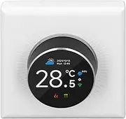 Hyuduo Smart Thermostat, Weekly Programmable Temperature Controller with Rotating Knob, Art Light Rings, Intuitive TFT Screen and Voice Control, for Electric Heating 16A