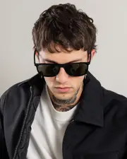 [Ray-Ban] Ray-Ban Men's 0Rb2216 Sunglasses in Black/Green One Size Black/Green