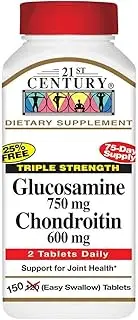 21st Century Glucosamine Chondroitin 750/600mg - Triple Strength, Tablets, 150 Count