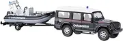 1:43 SUV Coast Guard Police Fire Truck Speedboat Trailer Model Alloy Car 2 in 1 Truck Trailer Towing Speed Boat Model