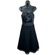 NEW BCBGMAXAZRIA Dress Womens 2 Black Organza Tulle Fairy Goth Dark Whimsy Y2K