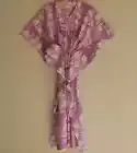 Indian 100% Cotton Long Kaftan Dress Pink Color Kimono Sleepwear Caftan Maxi