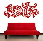 Inscription Vinyl Decal Wall Sticker Lettering Word Hate Tatoo Style (n963)