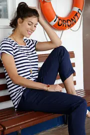 Drawstring Linen Pant--HAT-WPLNAVY237