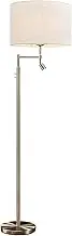 Floor Lamp Adjustable Floor Lamps Double Lights Tall Floor Lamp Linen Fabric Lampshade Standing Lamp Build-in Led Reading Lights Lamp Classic Elegance