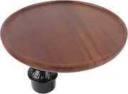 Jiawu Cup Holder Tray, 360° Rotating Car Tray Organizer Desk with Silicone Pad, Wooden Food Trays Table for Eating, Working, Phone Storage, Compatible with Most Vehicle Cup Holder