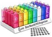 Monthly Pill Organizer 2 Times A Day, One Month Pill Organizer AM/PM, Monthly Pill Box Organizer with 32 Daily Compartments for Fish Oil, Vitamins, Supplements and Medications, 31 Day Pill Case