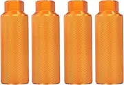 2 Pairs Bike Pegs Aluminum Alloy Rear Stunt Pegs Anti-Skid Back Seat Stands Fit 3/8" Axles for Mountain Bike BMX, Yellow