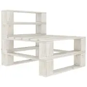 vidaXL Garden Pallet Middle Sofa Wood White