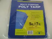 Lot of 3 ** 5x7 Blue Tarp Tarpaulin Poly Tent Canopy Cover Camping Ground Sheet