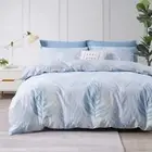 Blue Duvet Cover Set King Size 3pcs Monstera Leaf Tropical Leaves