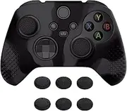 eXtremeRate PlayVital 3D Studded Edition Anti-Slip Silicone Cover Skin for Xbox Series X/S Controller, Rubber Case Protector for Xbox Core Wireless Controller with Thumb Grips - Dark Gray & Black