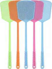 Fly Swatter, 5 Pack Plastic Fly Swat Insect Wasp Pest Control with Long Stron...