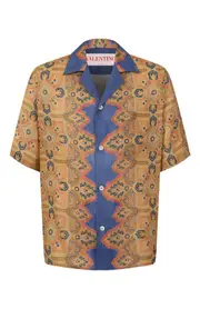 [VALENTINO] VOYAGE IMAGINARIE BOWLING SHIRT 52 MULTICOLOR