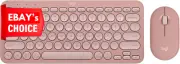 Logitech Pebble 2 Wireless Keyboard Mouse Combo Bluetooth Quiet Portable Pink