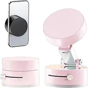 Rookii2025 New Vacuum Strong Magnetic Phone Holder, 360° Rotating Adjustable and Foldable Suction Cup Phone Holders, Stand Magnetic Phone Holder for Car/Gym/Mirror/Smooth Surface (Pink)