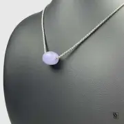 Lavender Jade Amulet Pendant Necklace, Natural Purple Myanmar Burmese Jadeite