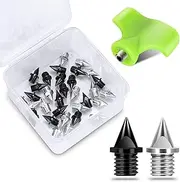 [Lejof] 1/4 Inch Track Spikes, 32 Pieces Steel Track Shoe Spikes Replacements and Spike Wrench for Sports Running Track Shoes