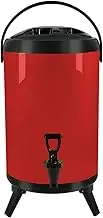 SOGA 10L Stainless Steel Insulated Milk Tea Barrel Hot and Cold Beverage Dispenser Container with Faucet Red