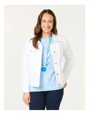 [Fella Hamilton] Collared Suzy Denim Jacket in White