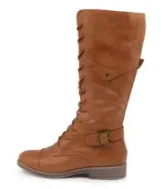 New Django & Juliette Mikan Tan Leather Calf Boots Womens Shoes Casual