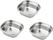 3pcs Stainless Steel Flavor Dish Creative Appetizer Plates for Dipping Sauces Seasoning Dish for Home Restaurant Use Easy to Clean Design
