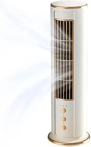 XIULIUU Tower Fan for Bedroom, USB Charging, 45° Ultra-Wide Oscillation, 3 Speed Modes, 2-Hour Quick Charge, 6-Hour Long Runtime (White)