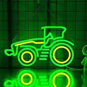 CoolGift Mart Tractor Neon Sign, Dimmable LED Vehicle Neon Wall Light USB Powered with 3-Color Lights, for Bedroom Home Man Cave Garage Birthday