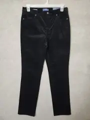 Talbots Flawless High Waist Straight Leg Corduroy Pants Womens 10 Black NEW